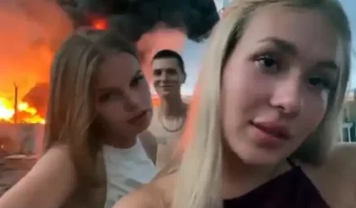 Alev topuna dönen rafinerinin önünde çektikleri video ülkeyi karıştırdı