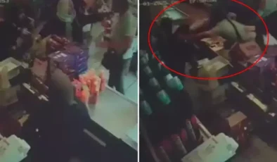 Ürünü müşteriye fırlattı, müşteri kasiyere yumrukla saldırdı