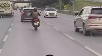 Maltepe D-100 Karayolu’nda otomobil geri geri gitti