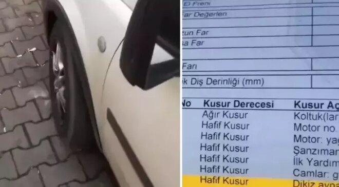 Aracı muayeneden kalan vatandaş, sunulan gerekçeye isyan etti