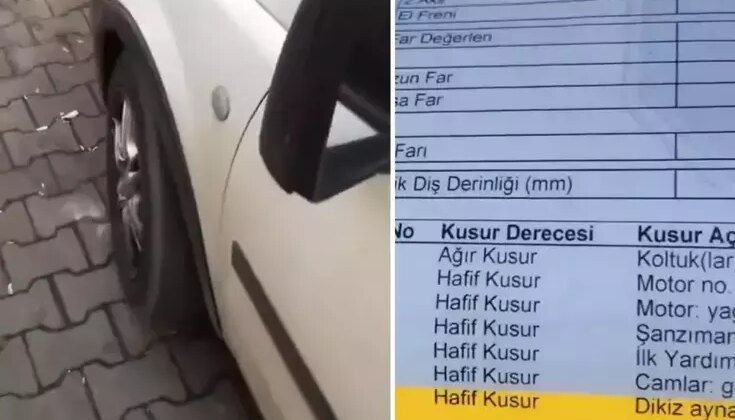 Aracı muayeneden kalan vatandaş, sunulan gerekçeye isyan etti